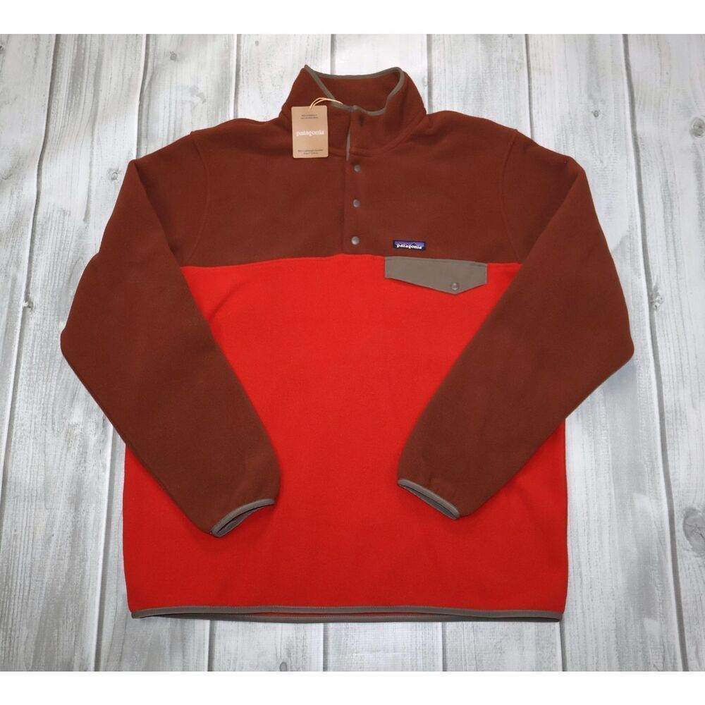NEW Patagonia Men's Lightweight Synchilla Snap Fleece Pullover Amanita Red XL